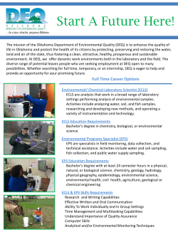 Start A Future Here! - the Oklahoma Department of Environmental