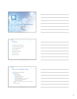 Sysmex Users Group Meeting OVERVIEW HAND
