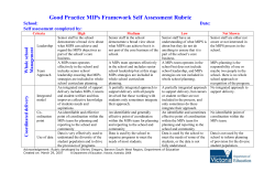 Good Practice MIPs Framework Self