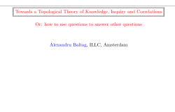 Towards a Topological Theory of Knowledge, Inquiry and
