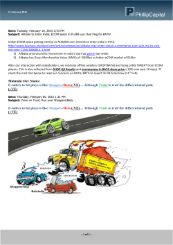 Maintain Our Stance E-tailers to hit players like Shoppers/Bata (