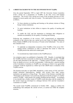 5 2. A BRIEF BACKGROUND TO THE SECOND ROUND OF