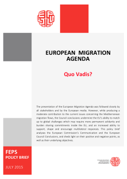 European Migration Agenda - Foundation for European Progressive