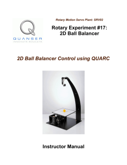 Rotary Experiment #17: 2D Ball Balancer 2D Ball Balancer Control