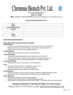 Sequencing requisition form