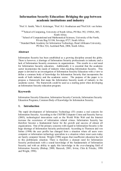 information security education: a framework for a curriculum