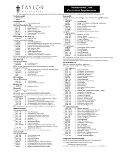 Foundational Core Curriculum Requirements