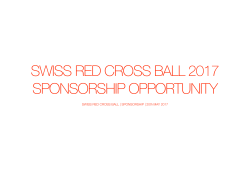 SWISS RED CROSS BALL 2017 SPONSORSHIP OPPORTUNITY