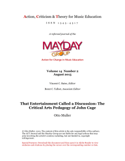 That Entertainment Called a Discussion: The Critical Arts Pedagogy