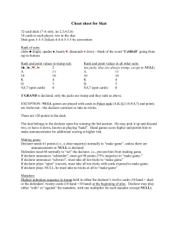 Cheat sheet for Skat
