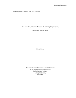 The Traveling Salesman Problem - Digital Commons @ Liberty
