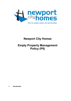 Newport City Homes Empty Property Management Policy (P9)