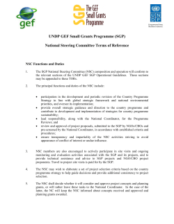 National Steering Committee Terms of Reference