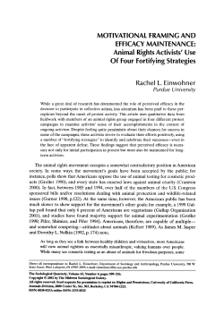 MOTIVATIONAL FRAMING AND EFFICACY MAINTENANCE