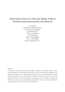 Time-Varying Tolls in a Dynamic Model of Road Traffic Congestion
