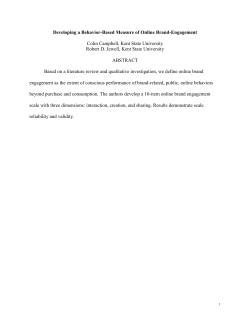 Developing a Behavior-Based Measure of Online Brand