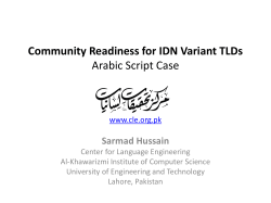 Community Readiness for IDN Variant TLDs Arabic Script Case