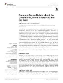 Common Sense Beliefs about the Central Self, Moral