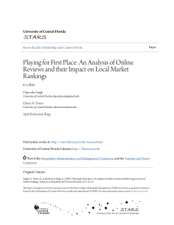 Playing for First Place: An Analysis of Online Reviews and