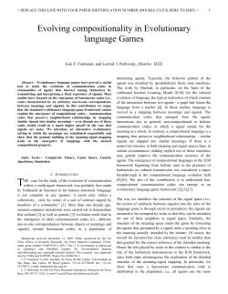Evolving compositionality in Evolutionary language Games