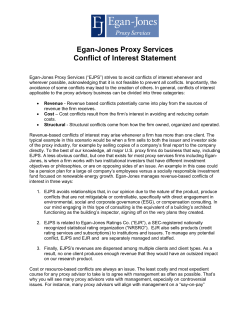 Egan-Jones Proxy Services Conflict of Interest Statement