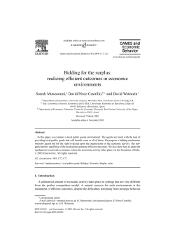 Bidding for the surplus: realizing efficient outcomes in economic