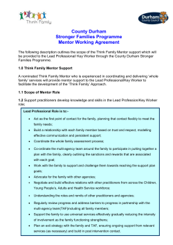 Think Family Mentor Agreement