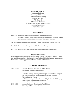 current cv - Jennifer Johung Projects