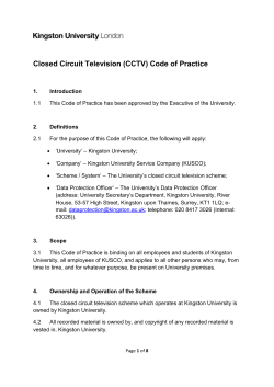 CCTV code of practice - Kingston University London