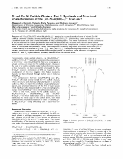 Mixed Co-Ni Carbide Clusters. Part 1. Synthesis and Structural