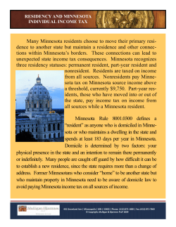 Many Minnesota residents choose to move their primary resi