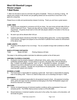T-Ball Rules - West Hill Baseball