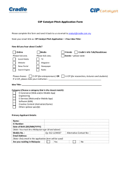 CIP Catalyst Pitch Application Form Please complete this form and