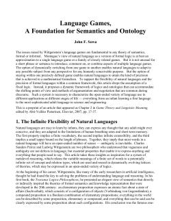 Language Games, A Foundation for Semantics and