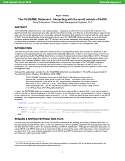 119-2012: The FILENAME Statement: Interacting with the World