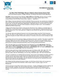 Ten More PGA TOUR Major Winners Added to Shaw Charity Classic