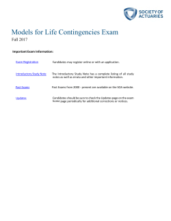 Models for Life Contingencies Exam Syllabus