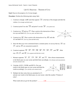 Ceva`s Theorem - u.a. springboard