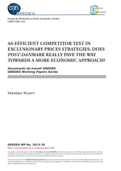 As-Efficient Competitor Test in Exclusionary Prices - Gredeg