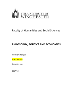 Faculty of Humanities and Social Sciences PHILOSOPHY