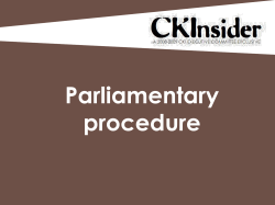 Parliamentary Procedures - Circle K International!