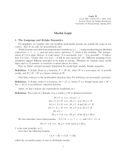 Lectures on Modal Logic