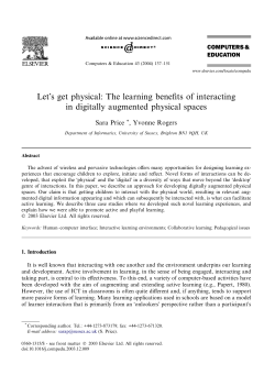 The learning benefits of interacting in digitally augmented physical