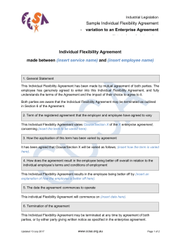 Individual Flexibility Agreement Template &ndash; Variation to an