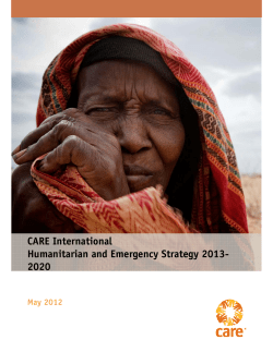CARE International Humanitarian and Emergency Strategy 2013J