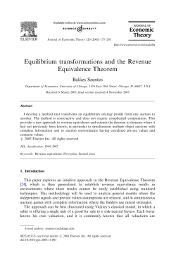 Equilibrium transformations and the Revenue Equivalence