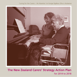 The New Zealand Carers` Strategy Action Plan for 2014 to 2018