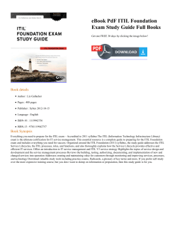 eBook PdF ITIL Foundation Exam Study Guide Full