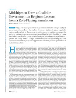Midshipmen Form a Coalition Government in Belgium: Lessons from
