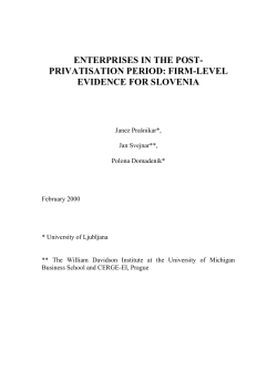 enterprises in the post-privatisation period: firm